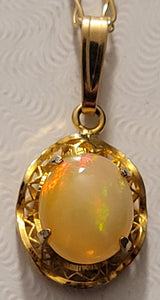 Brilliant Multi-Colour Semi-Crystal Opal Pendant - SCD20-P0001