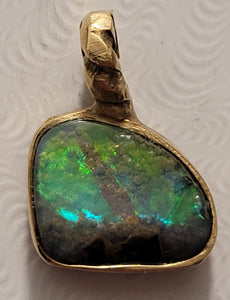 Freeform Crystal Boulder Opal Pendant - CD20-P0007