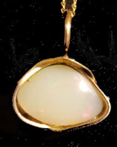 Freeform Solid Opal Pendant Set in Gold - CD-Russ20-P01