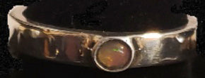 Bright Multi-Colour Opal Ring in 3mm Wide Band - CD20-R002