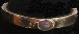 Bright Multi-Colour Opal Ring in 3mm Wide Band - CD20-R003