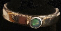 Bright Multi-Colour Opal Ring in 3mm Wide Band - CD20-R004
